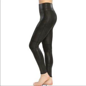 Spanx Moto style black shimmer leggings size S